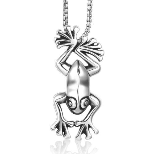 FATE LOVE New of 2020 Male Men Frog Necklaces & Pendants Stainless Steel 55 Chain Fashion jewelry Boyfriend Gift