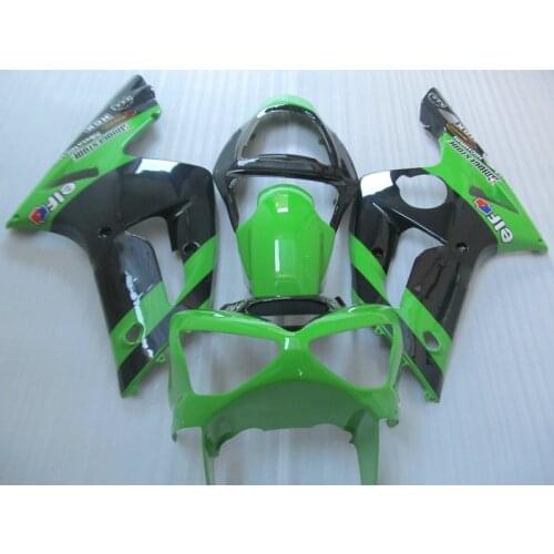 Motorcycle parts fairing kit for Kawasaki 2003 2004 ZX6R 636 Ninja black green 03 04 body repair aftermarket Fairings set DG5