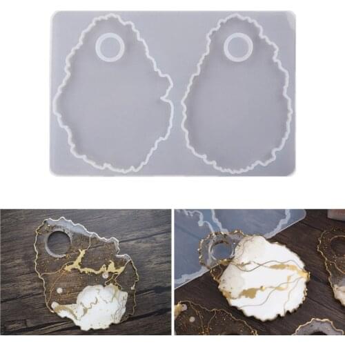 Cosmetic Makeup Palette Spatula Tool Resin Casting Mold Eye Shadow Makeup Irregular Round Palette Panel Mould Craft Tool