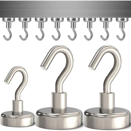 10-35 PCS Magnetic Hooks Heavy Duty 10mm 16mm Large Kitchen Bedroom Refrigerator Key Hanging Hanger Workplace Magnet Hook