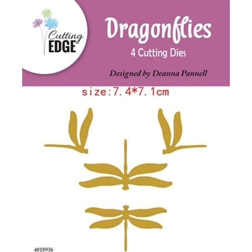 Sirius Four dragonflies look Metal Cutting Dies and Stencil Template for DIY Scrapbooking Photo Album Embossing Decorative Cards
