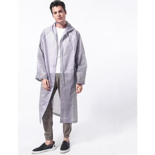 Fashion EVA transparent raincoat outdoor travel one-piece raincoat adult riding hiking raincoat