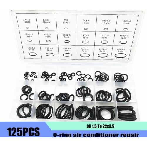 125PCS O-ring Set, Car Air Conditioner Large Sealing Ring Repair Gasket