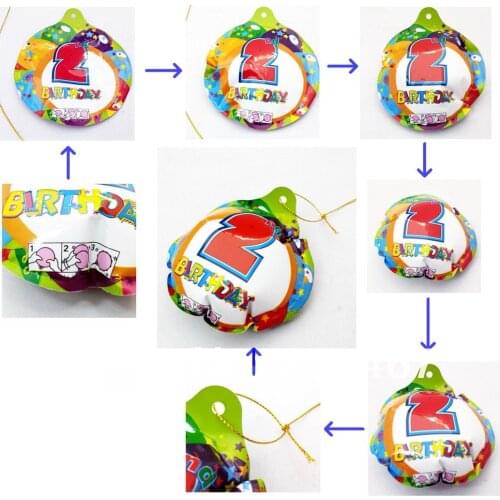 6 pcs Age 1-8 Auto inflatable mylar FOIL balloon 11cm Birthday party favor Pinata Bag Filler Loot Gag and kid room decoration