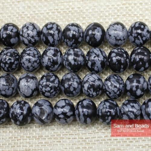 Natural Stone Snowflake Obsidian Beads Pick Size 4-12mm For Jewelry Making SOB01