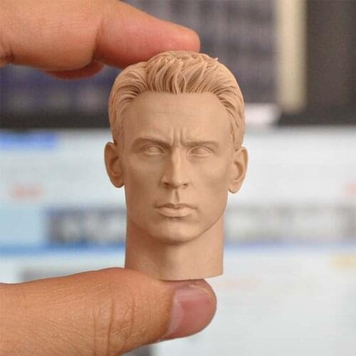 1/6 Scale Captain Unpainted Male Head Model Short Hair for 12''Figure Body DIY