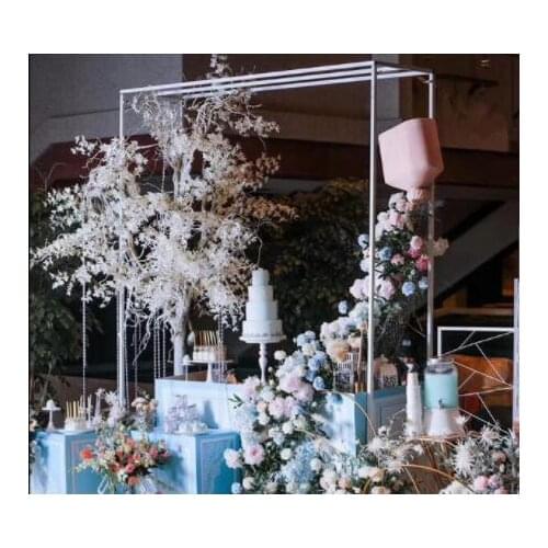 New wedding props stage iron screen shelf decoration wedding background decoration window geometric box decoration