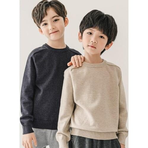 3-14 Years Boys Knitted Sweater Children Soft Cotton Long Sleeve Warm Pullovers Autumn Kids Daily Casual Knitted Tops Clothes