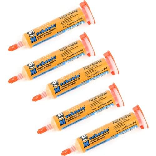 5PCS/lot Mechanic RMA-UV10 10cc Soldering Paste Welding Flux for Soldering iron BGA solder station Tin Cream BGA flux