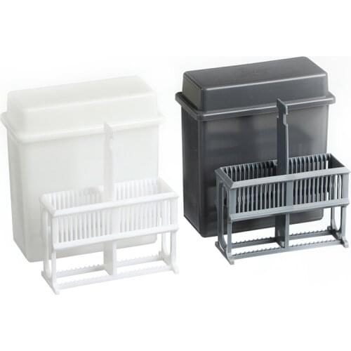 MUHWA White 24 Places Microscope Slides Staining Rack and Jar