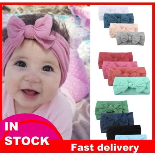 30# Baby Headband Newborn Girl Headbands Infant Turban Toddler Hair Accessories Nylon Cotton Headwrap Hair Band Head Wrap