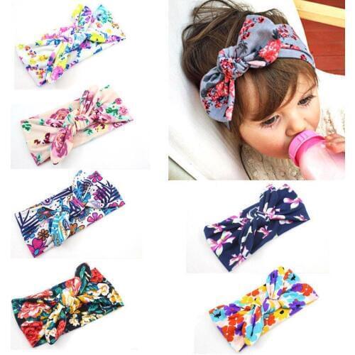 New Colorful Boho Newborn Toddler Headband Ribbon Elastic Baby Headdress Kids Hair Band Girl Bow Knot