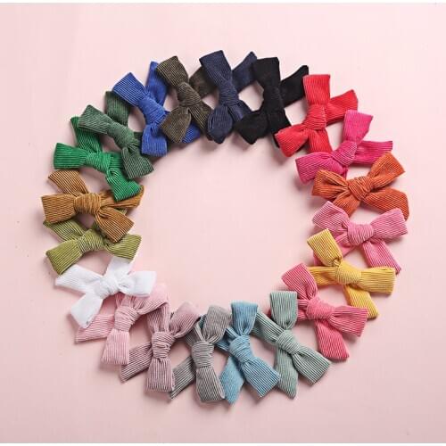 40pc/lot Newborn Corduroy Bows Headband,Baby Hair Bow Nylon Headband Infant Baby Fabric Bow Elastic Headbands Girls Headwear