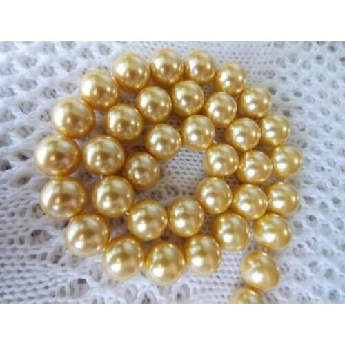 Multicolor form Yellow South Shell Sea Pearl Loose Beads DIY Gifts For Women Girl 15 " Big chain Golden Semi finished beads
