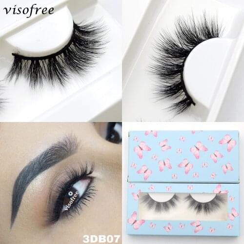 Visofree Eyelashes 3D Mink Lashes Makeup Fluffy Soft Wispy Volume Natural long Cross False Eyelashes Eye Lashes Reusable Eyelash