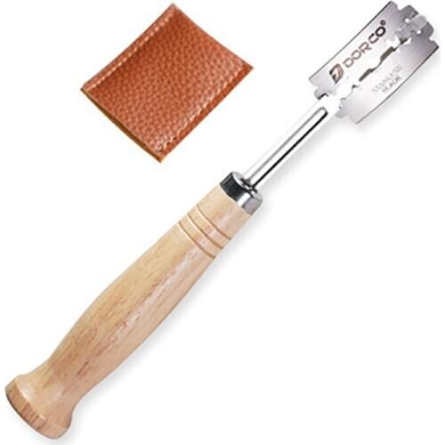 Bread Cutter Bread Arc Curved Wooden European Handle Bread Knife 5-blade Baking Cutter French Baguette Cutting Tools
