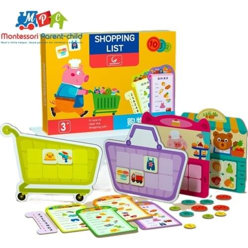 Montessori Baby Shopping List Game Educational Early Education Toys for Children Thinking Training Gift Board Game 3 Years Old