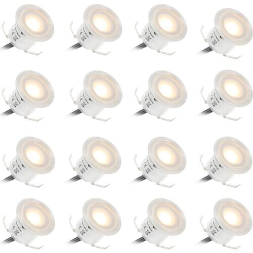 Tomshine 16PCS Detachable 0.6W High Bright Recessed LED Deck Light IP67 In Ground Outdoor Landscape LED Lighting Led Downlight