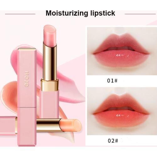 Hojo moisturizing lipstick pink orange color full lip care waterproof long lasting temperature change color jelly lipstick BN170