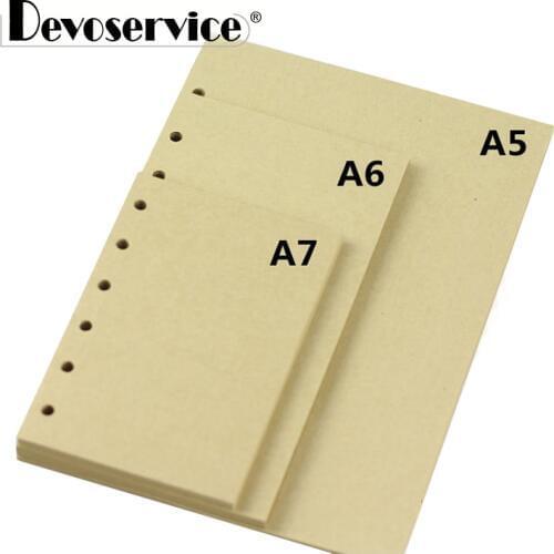 A5 A6 A7 Vintage Kraft Paper Inner Filler For Notebook Diary Journal Scrapbook Note Blank Refill Paper Office School Supplies