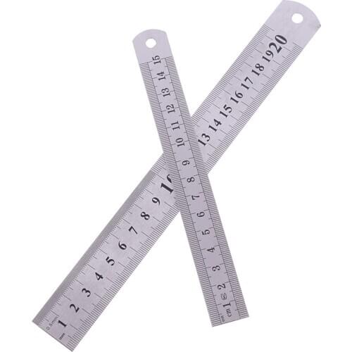 1pcs Stainless Steel Metal Ruler Metric Rule Precision Double Sided Measuring Tool