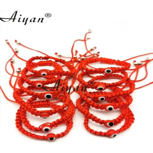 12 Pieces Baby Size 6MM Glass and 8MM Resin Eyes Hand Wove Bracelets Have Exorcism Protection Effect Also Can Given As Gifts