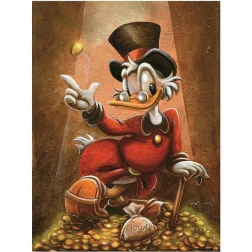 DIY Diamond Painting Cross Stitch Disney Pattern 5D Diamond Embroidery White Donald Duck Mosaic Rhinestone Full Drill Home Decor