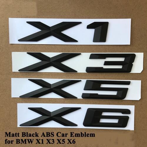 1pc ABS Matt Black Car Emblem Logo Badge Tail Trunk Sticker Accessories for BMW X1 E84 F48 X3 F25 G01 X5 E70 F15 X6 F16 E71 G06