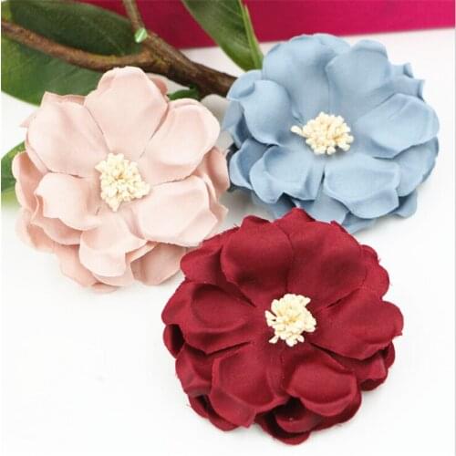 Free Shipping DIY Decor Accessory Material Beauty Core Handmade Fabric Craft Flowers Flatback Floral Button Patch for DIY