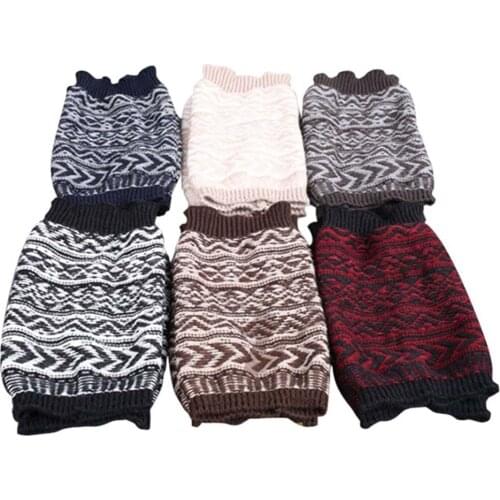 Bohemian Women Girls Winter Leg Warmers Down Boot CuffsTrim Gaiters Boot Socks Crochet Leg Warmers Short Knit Leg Warmers