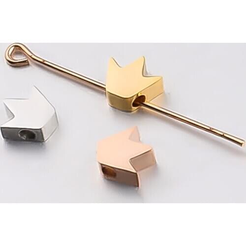 Stainless Steel Necklace Bracelet Moon Star Crown Charms Space Beads Fashion Accessories Components for DIY Jewelry Making Bulk