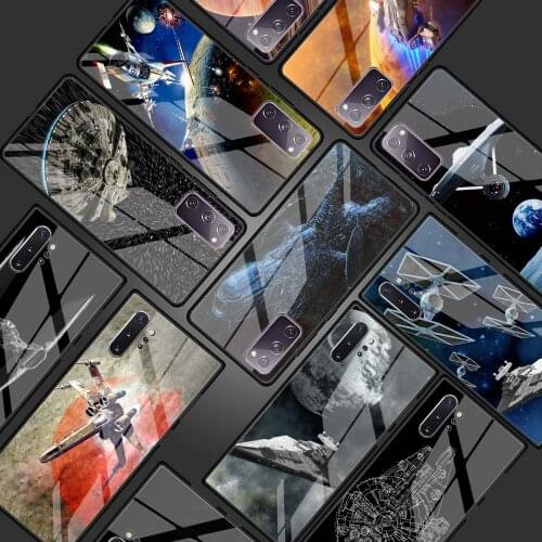 Star space ship Wars Tempered Glass Phone Case for Samsung Galaxy S21 S20 FE S10 Note 10 20 Ultra 5G 9 S9 Plus S10e Cover Coque