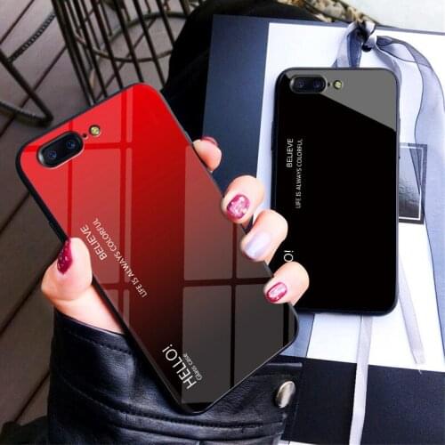 Gradient Aurora Oneplus 5 5T Tempered Glass Back Case For One Plus 5 5T Oneplus5T Colorful Luxury Cover Shell Protector