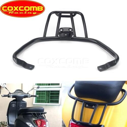 Black Motorcycle Aluminum Rear Rack Seat Luggage Cargo Shelf Bracket Pack Luggage Rack Holder For Vespa Primavera Sprint 150