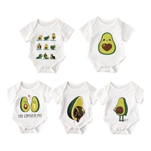 Citgeett Summer 0-18M Newly Infant Baby Girls Boys Bodysuits Short Sleeve Jumpsuit Fruit Print Short Sleeve Cotton Jumpsuits