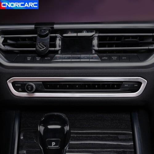 Stainless Steel Center Console Volume Frame Decoration Cover Trim Sticker For BMW 3 Series G20 G28 2020 Car Styling Interior