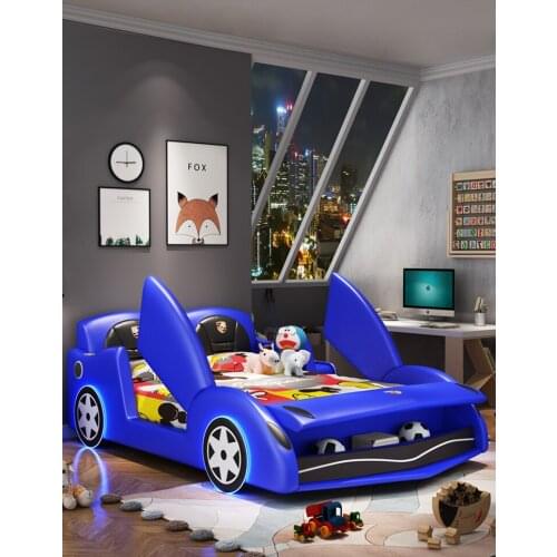 Childrens Bed Boys and Girls 1.2 M Baby Creative Car Shape Card Pass 1.5M with Fence Princess Bed Leather Bed