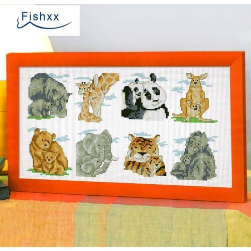 Fishxx Cross Stitch European magazine Crazy96-2 maternal animal pattern small collection of mother and son