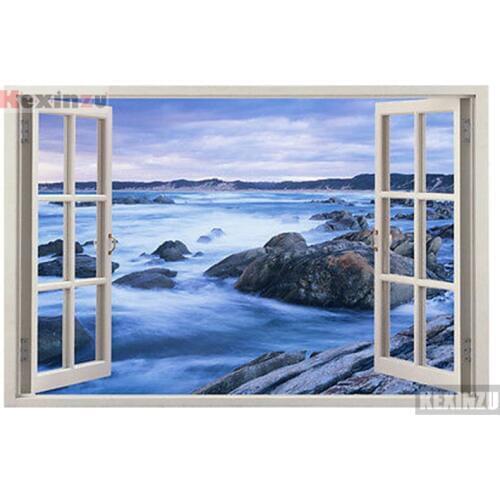Kexinzu Full Square/Round 5D Diy Diamond Painting Cross Stitch "Window Scenery " Diamond 3D Embroidery Mosaic Home Decor 020