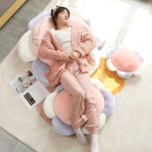 45/65/105CM Cartoon Flower Shaped Plush Pillow Color Plant Flowers Cradle Floor Mat Soft Stuffed Home Sofa Sleep Cushion Dolls