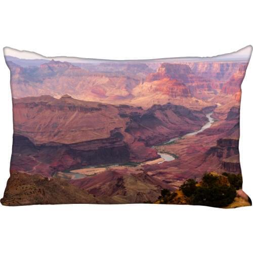 Hot Custom Grand Canyon Rectangular Pillowcase Home Bedroom Living Room Silk Pillowcase Two Sides Printing More Size
