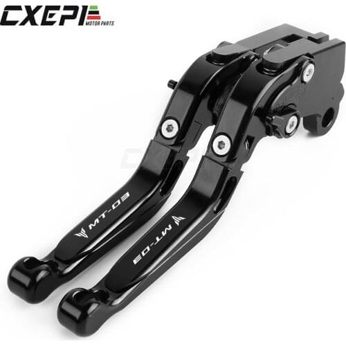 LOGO MT03 For Yamaha MT03 MT-03 MT 03 2005-2014 2010 2012 2013 Motorcycle CNC Accessories Folding Extendable Brake Clutch Levers