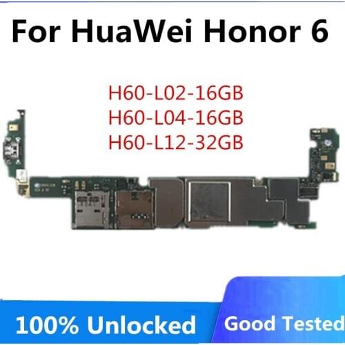 Factory Unlock For HuaWei Honor 6 Motherboard Original Logic Board For HuaWei Honor 6 With Android System With Chips 16GB 32GB