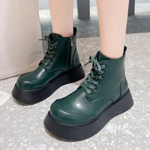 Fashion Warm Winter Shoes Women Ankle Boots PU Leather Casual Platform Shoes Woman 2021 Autumn New Wedges Women Boots