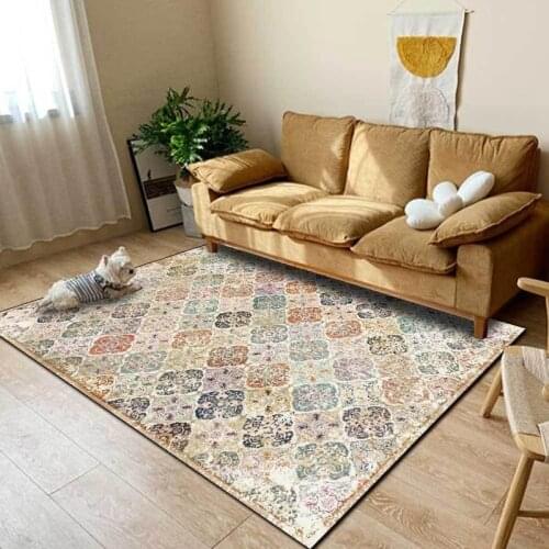 American Style Bedroom Bedside Floor Mats Ethnic Retro Diamond Geometric Printed Area Rugs Hallway Bathroom Non-Slip Doormat