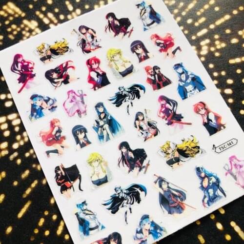 Newest TSC-141 neil series anime girldesigns 3d nail art sticker nail decal accessories nail slider