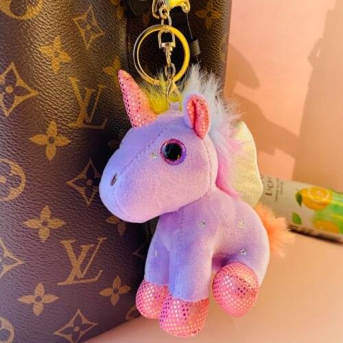 New design 10-15cm Angel unicorn doll pony plush toy grab doll Cartoon doll mini unicorn keychain for Children Girls Gifts