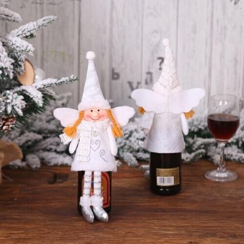 New Christmas angel wine cover table decoration supplies wine champagne bottle bag angel wine cover home dressing layout suppli