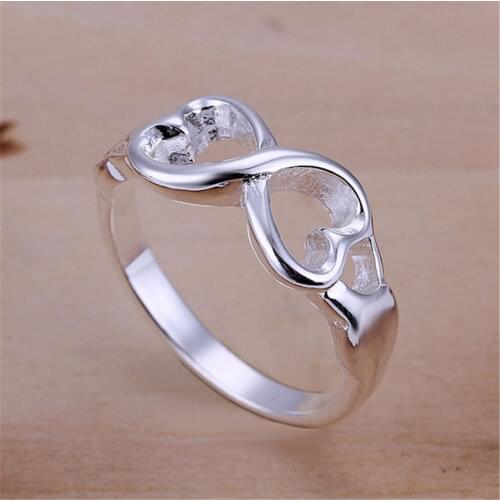 Charm 925 silver Rings For women 8-shaped heart size 7 8 9 Fashion party Christmas Gifts engagement wedding high quality Jewelry