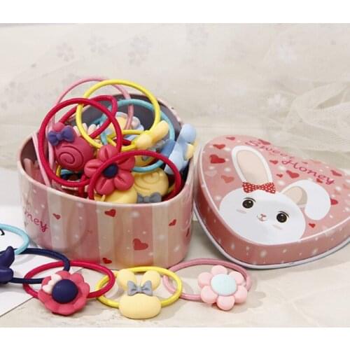 20Pcs/Lot Girls Hair Accessories Gift Box Elastic Hair Bands Flower Hair Clip Bows New Headband Hairband Cute Hairbands for Kids